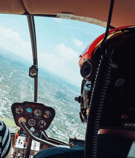 view in  helicopter