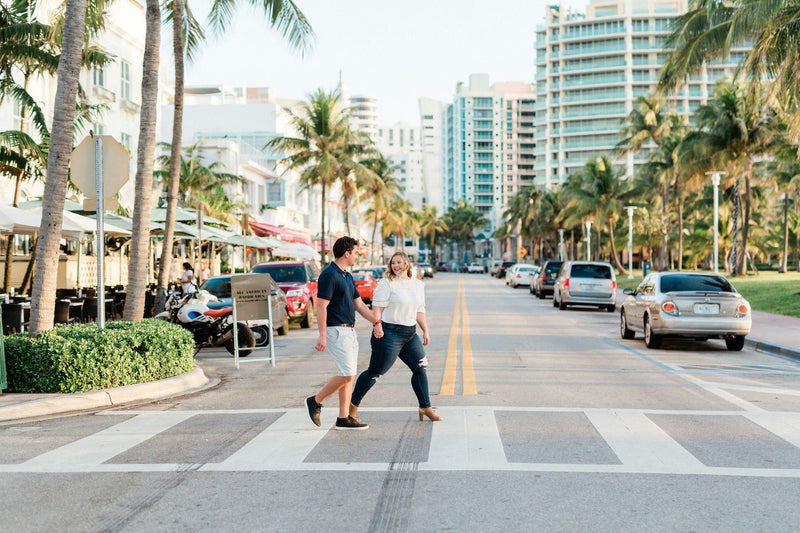 walking across street
