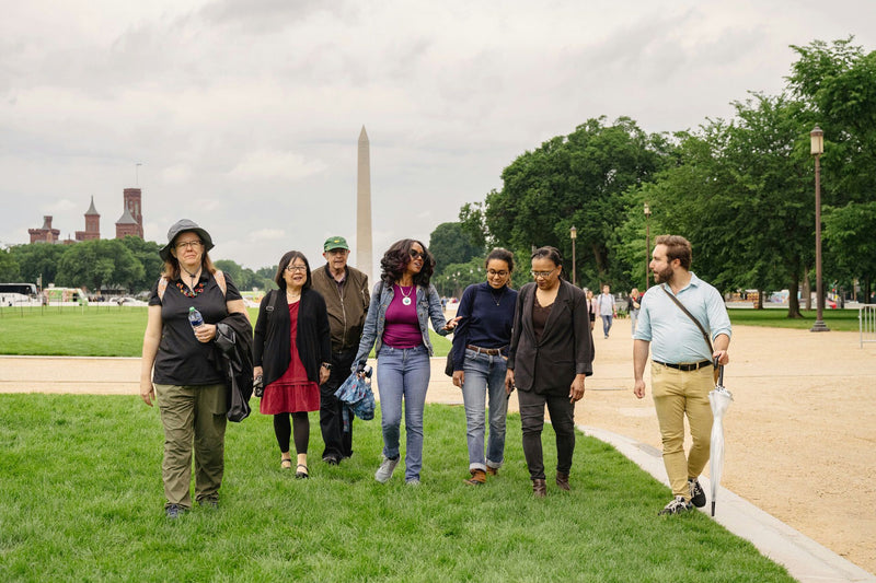 walking at national mall