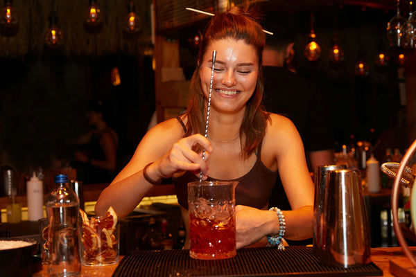 Woman at cocktail class