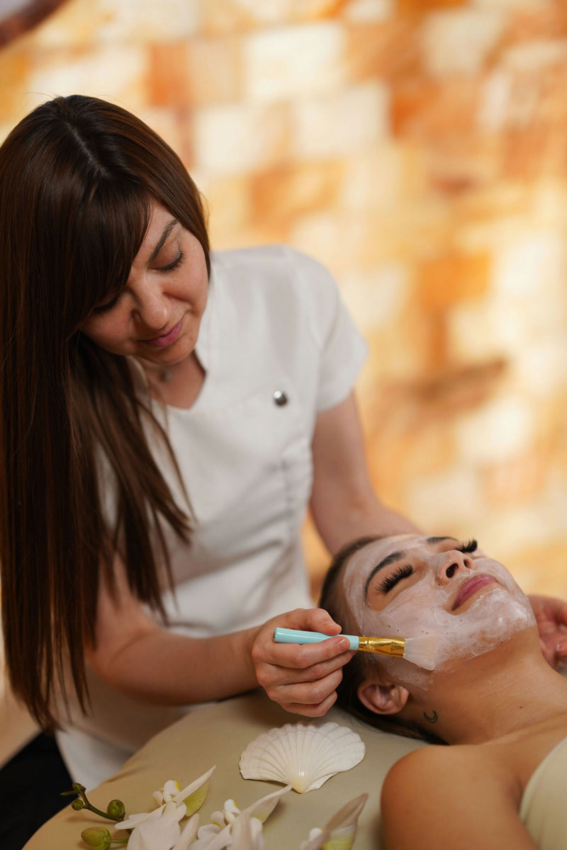Woman getting facial
