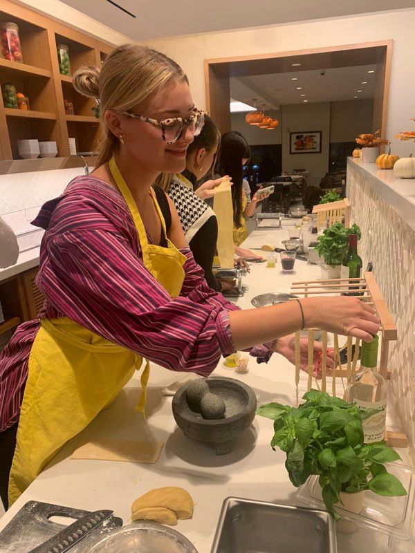 Woman in cooking class