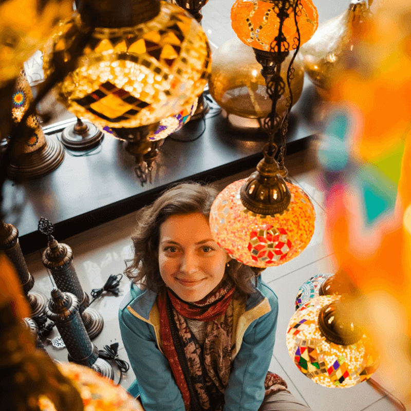 woman-in-mosaics-lamps