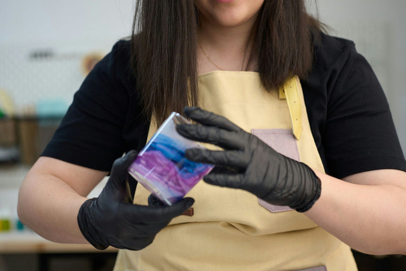 Woman with colorful candle