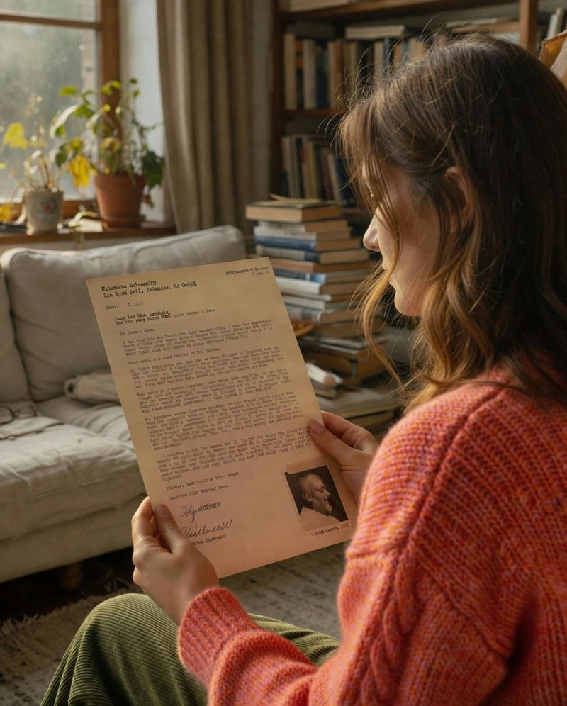 Woman with letter