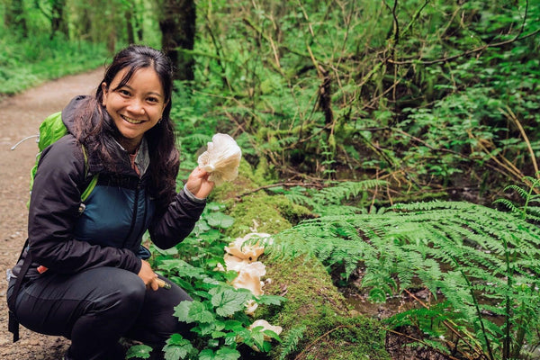 woman with mushroom