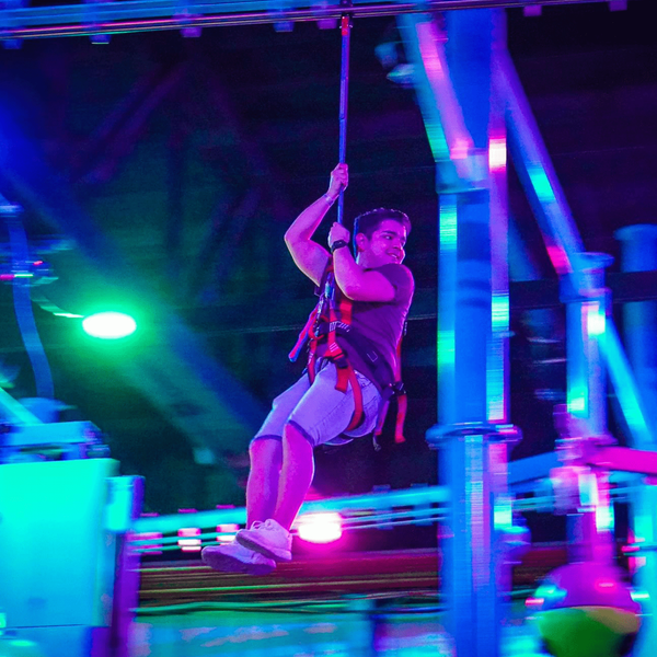 zipllining across adventure park