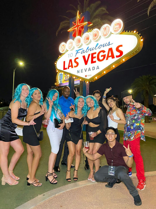 Las Vegas Sign with party