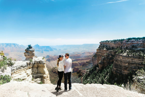 couple posed in grand canyon