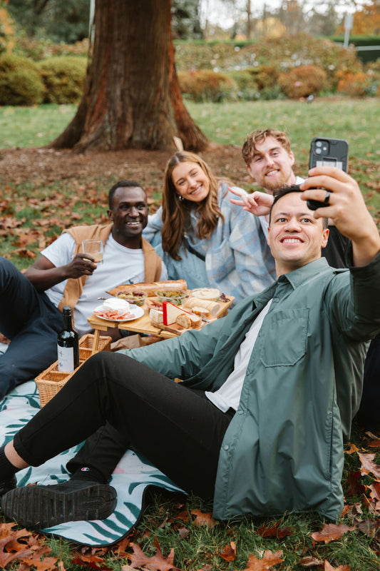 group selfie at picnic