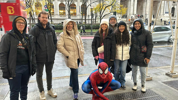 group with spiderman