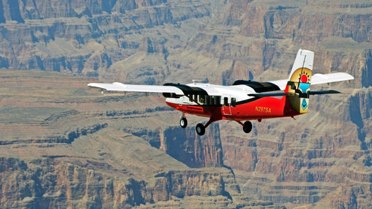 plane over canyon
