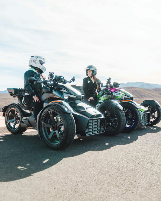 two riders on  Can-Am Rykers